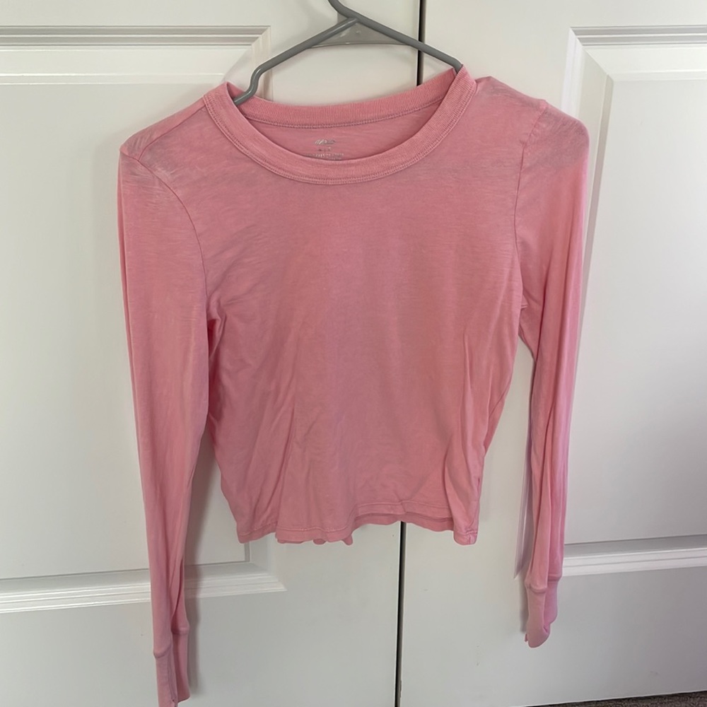 Aerie Cropped Boyfriend Long Sleeve Tee